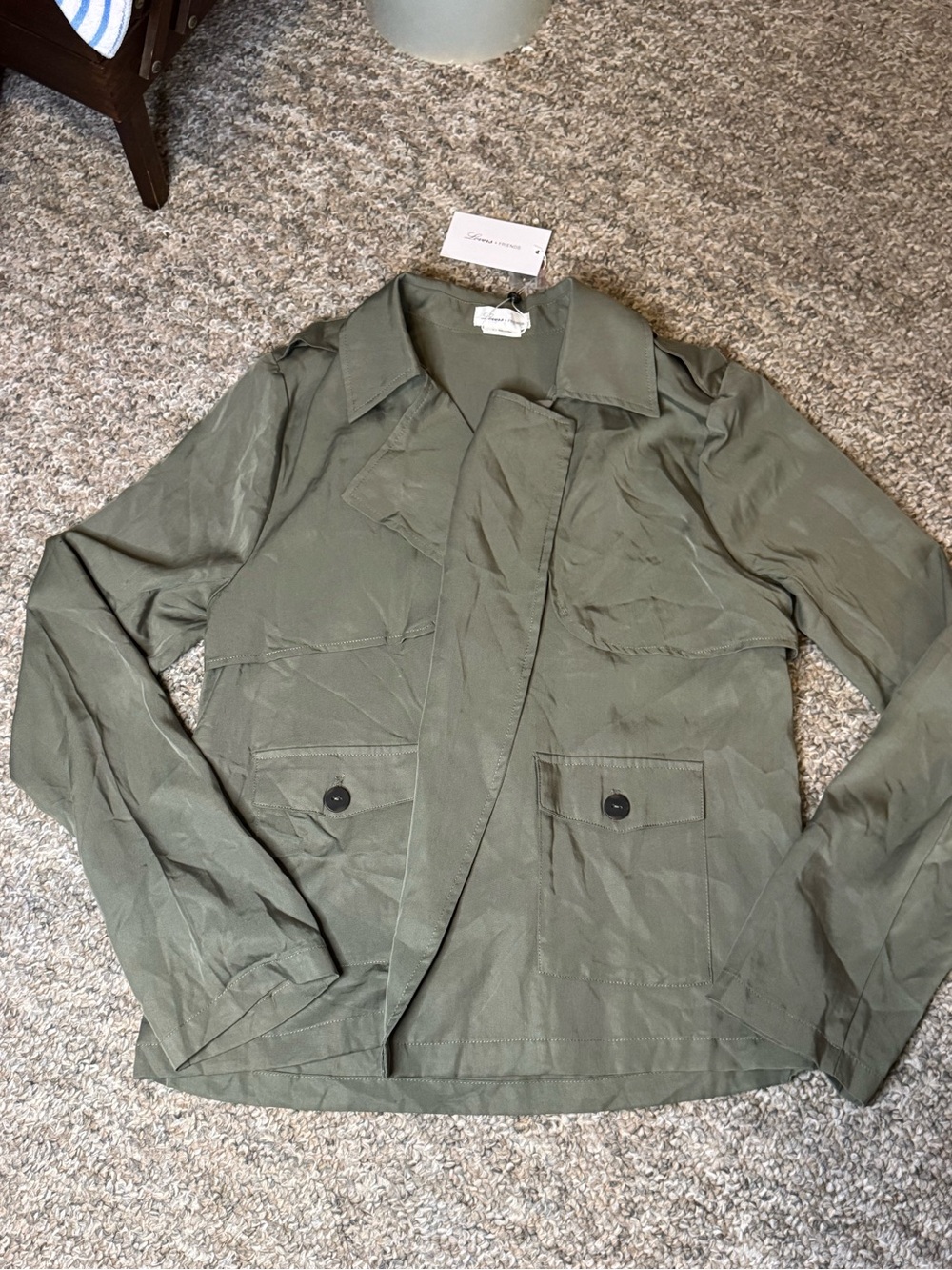 Lovers + Friends Lightweight Olive Green Women's Jacket size small NWT